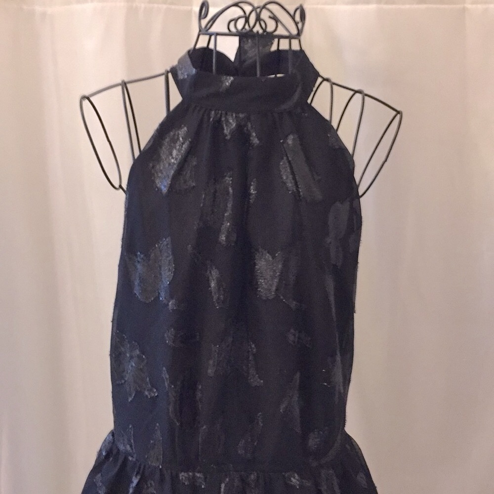 H&M Black Backless Sparkly Halter Dress